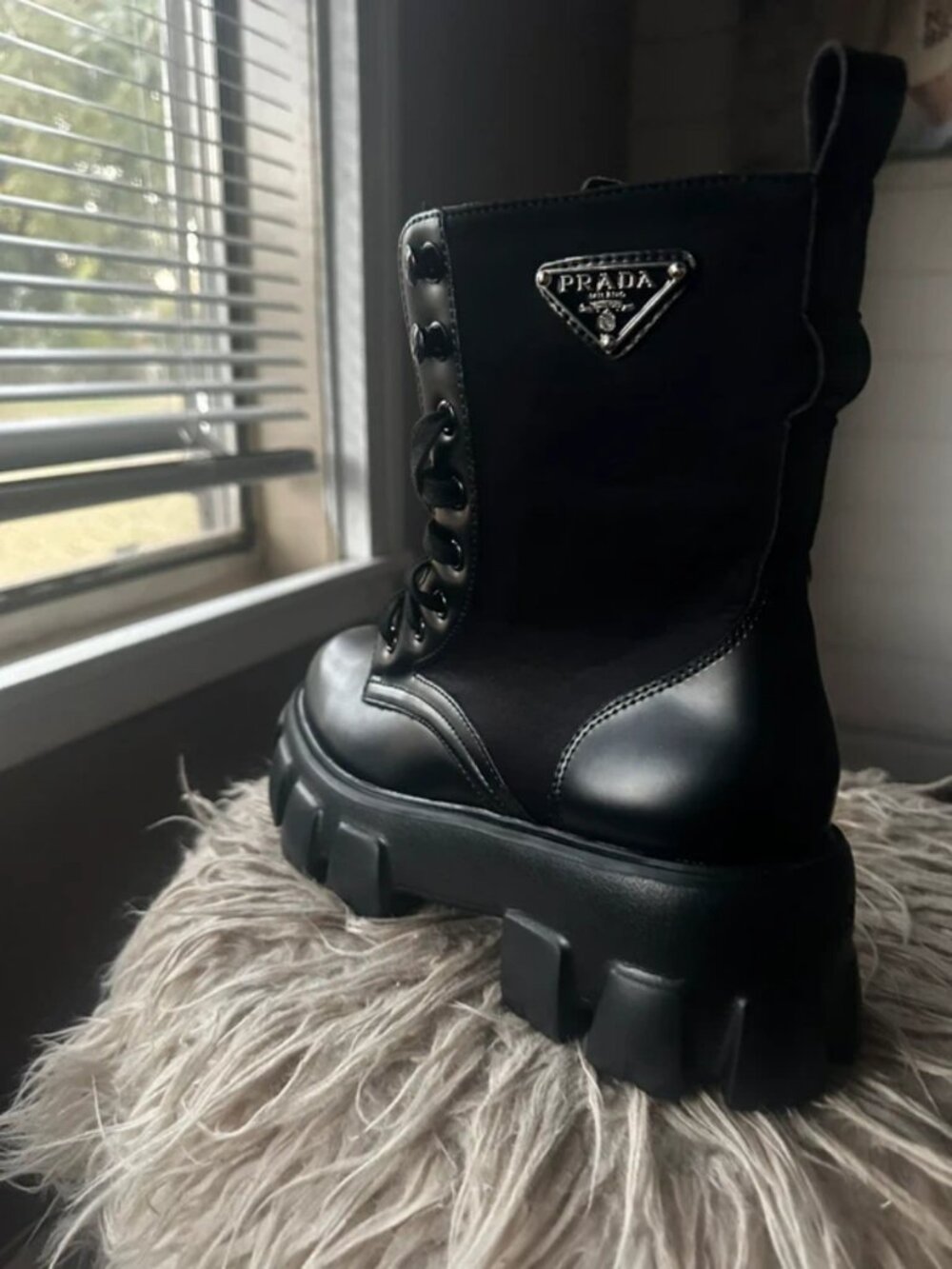 Prada black ankle boots